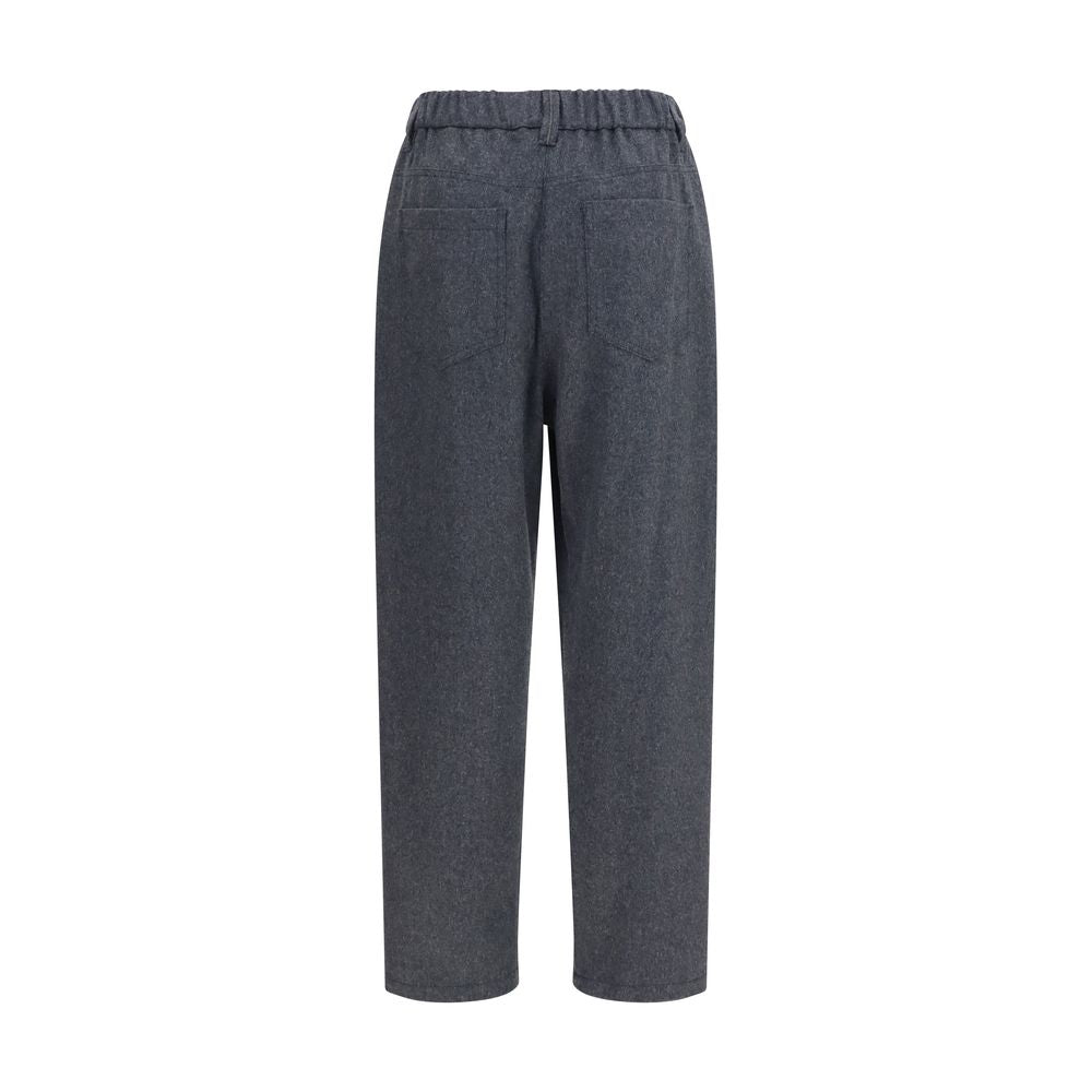 Brunello Cucinelli Graue Hose aus Ovis Aries Wolle