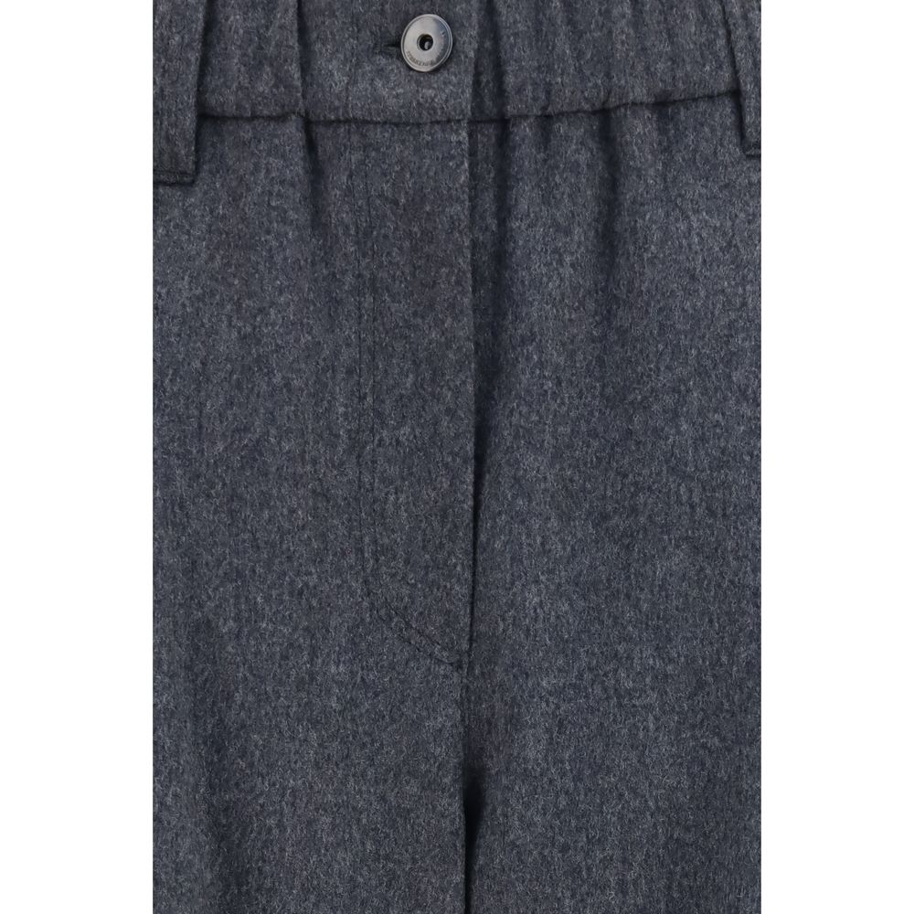 Brunello Cucinelli Graue Hose aus Ovis Aries Wolle
