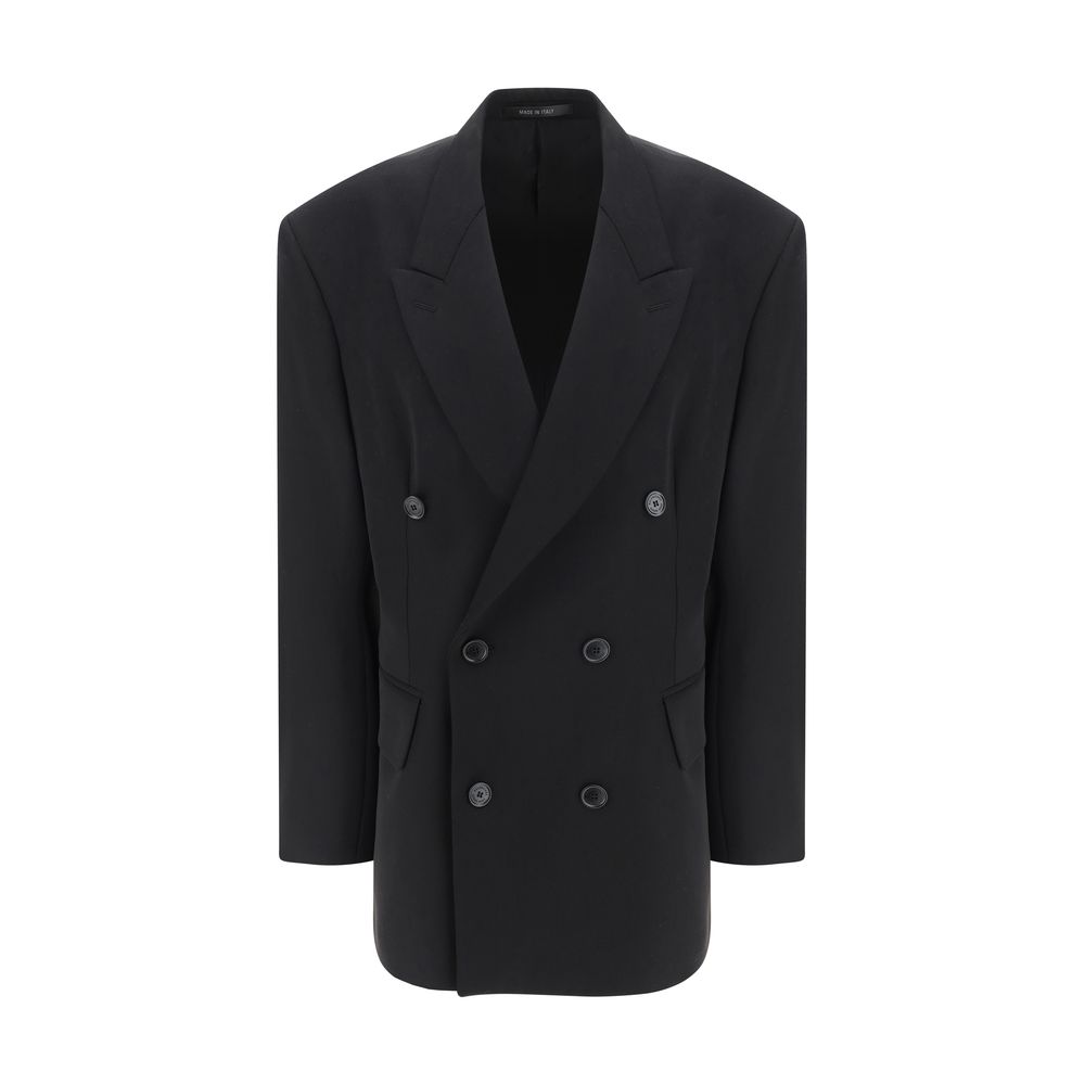 Balenciaga Schwarzer Oves Aries Wollblazer