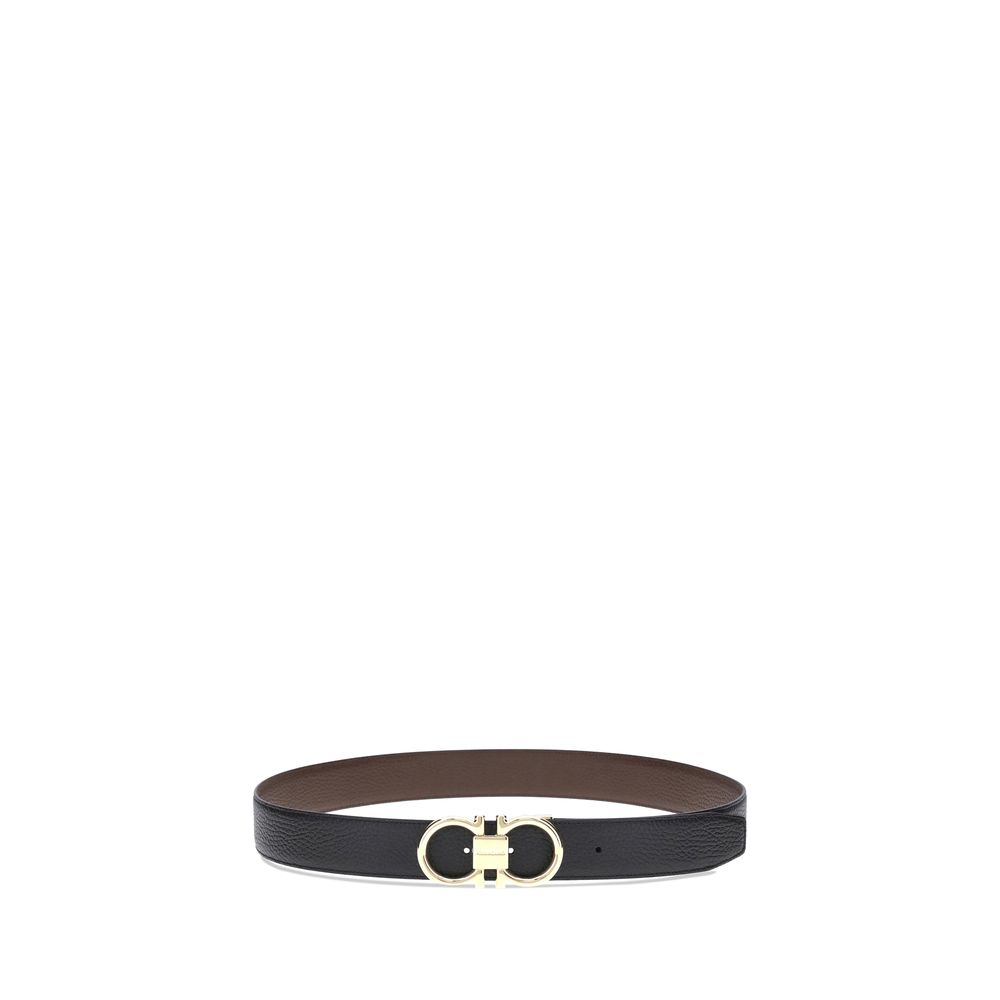 Ferragamo Schwarzer Kalbsleder Bos Taurus Regular Gürtel