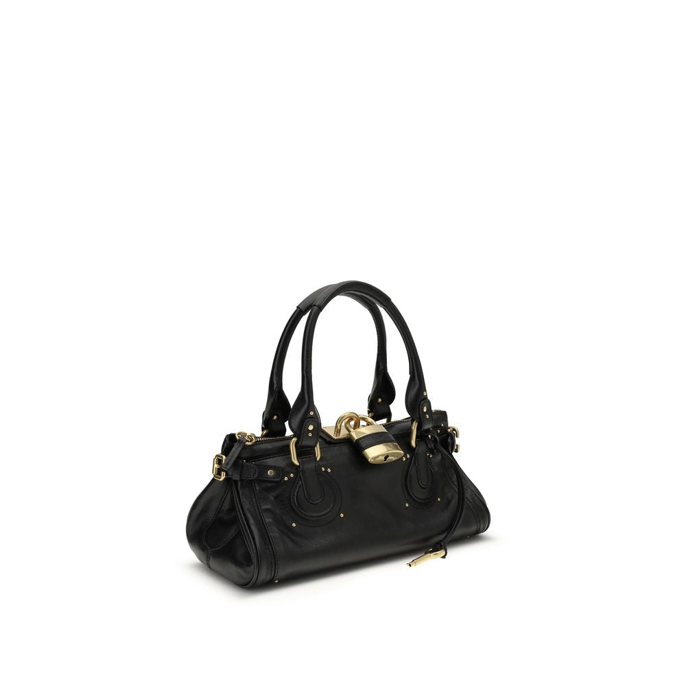 Chloé Schwarze Bos Taurus Kalbsleder Schultertasche