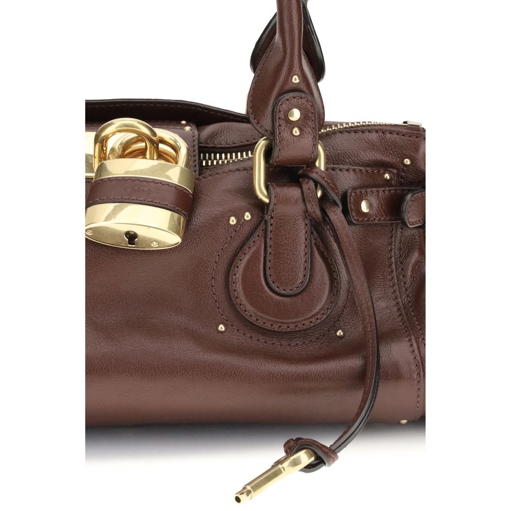 Chloé Schultertasche Bos Taurus aus bordeauxrotem Kalbsleder