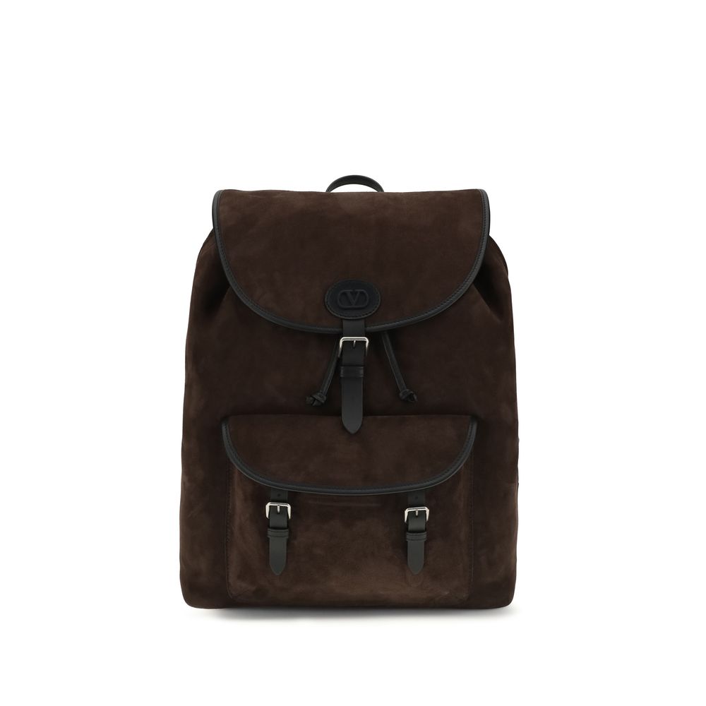 Valentino Garavani Brauner Kalbsleder-Rucksack Bos Taurus