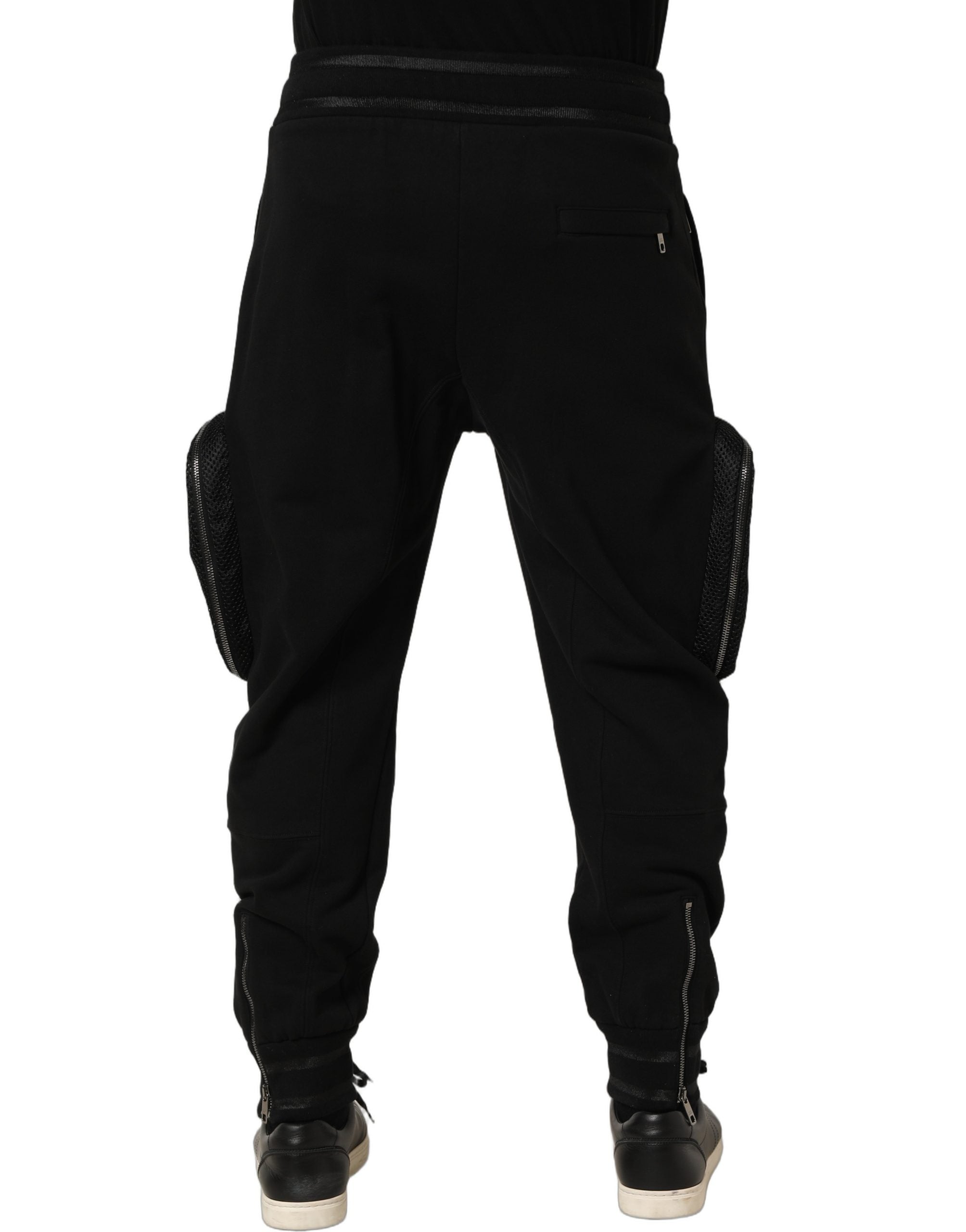 Dolce & Gabbana Schwarze Cargo Jogger Sweatpants mit mittlerer Taille