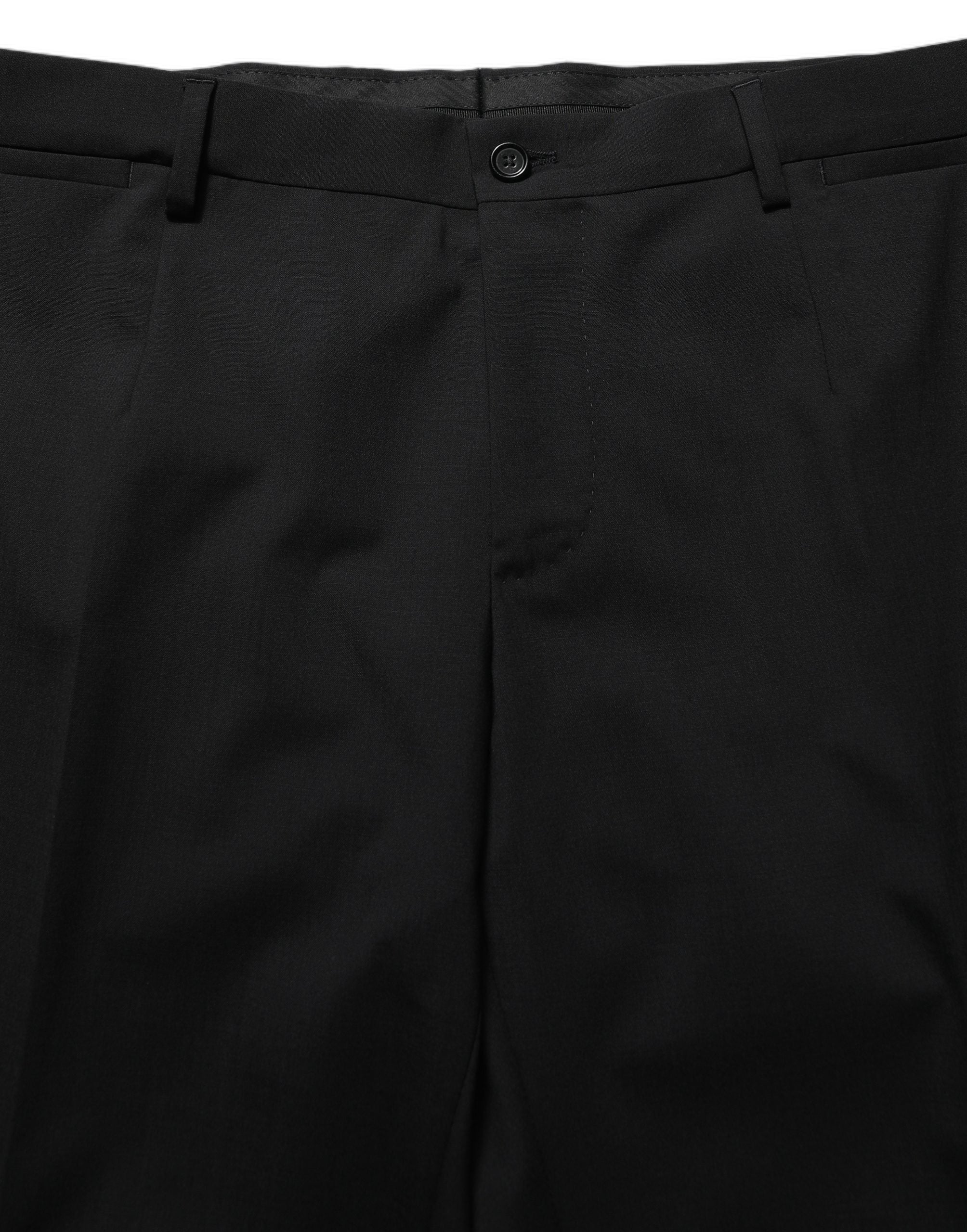 Dolce & Gabbana Schwarzer Woll-Anzug im Slim Fit-Stil, 3-teilig für Herren