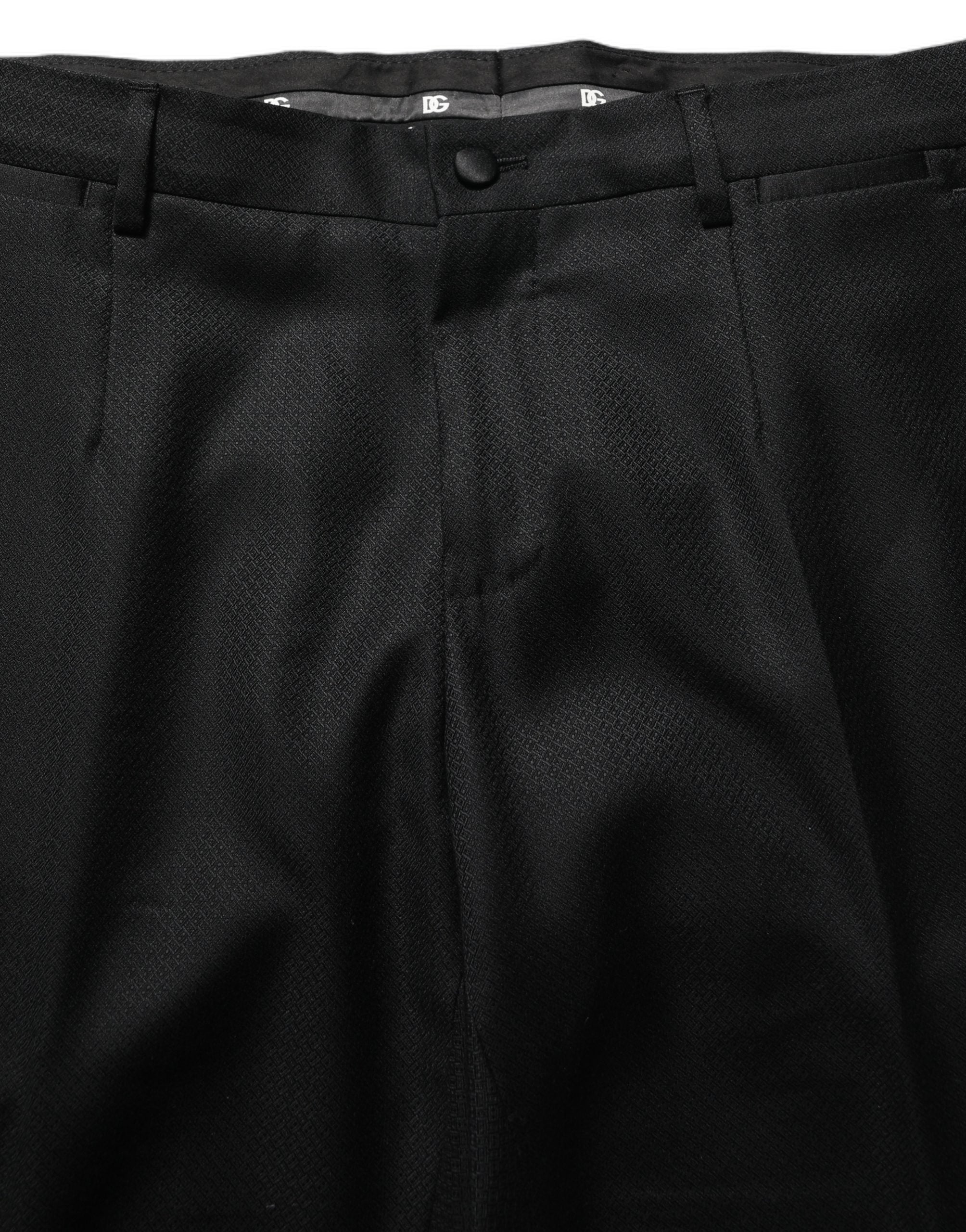 Dolce & Gabbana Schwarzer Woll-Anzug im Slim Fit für Herren, 2-teilig