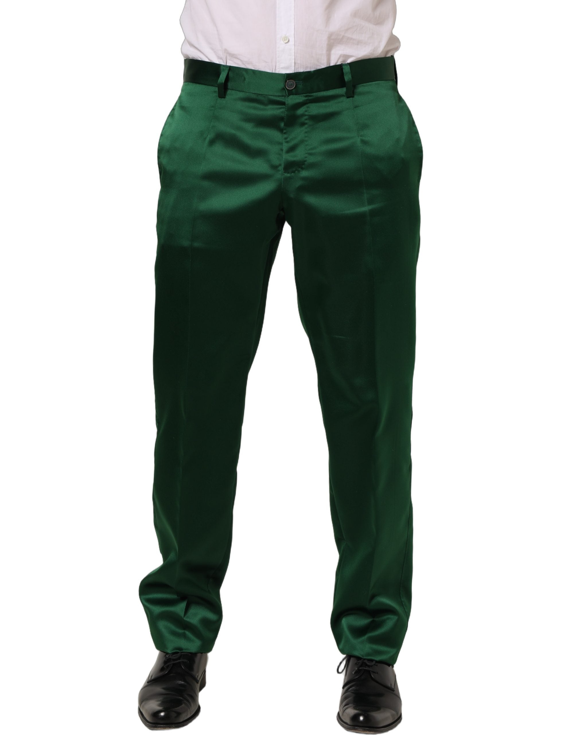 Dolce & Gabbana Dunkelgrüne Hose mit schmal zulaufendem Bein