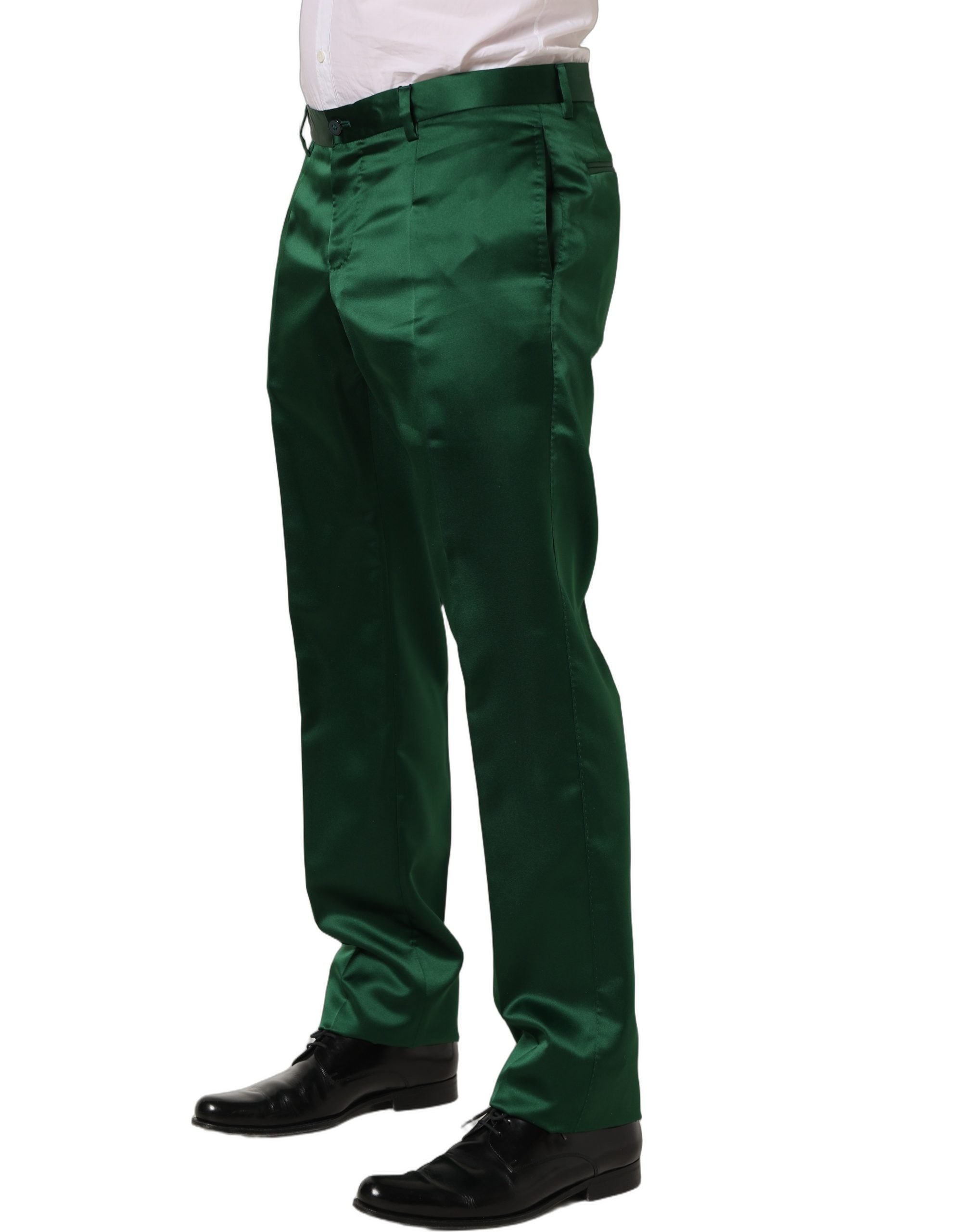 Dolce & Gabbana Dunkelgrüne Hose mit schmal zulaufendem Bein