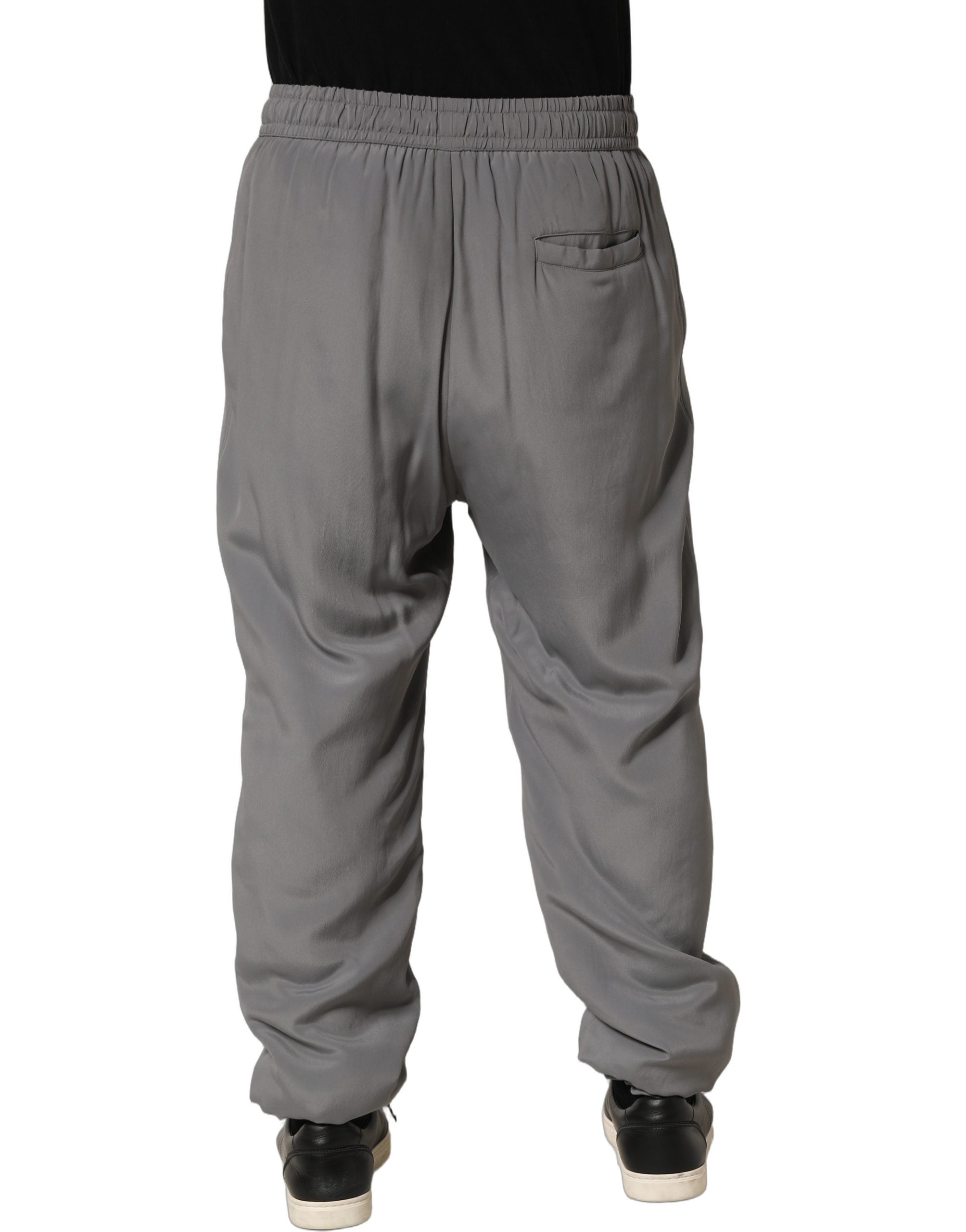 Dolce & Gabbana Graue Baumwoll-Jogger-Sweatpants Hosenhosen