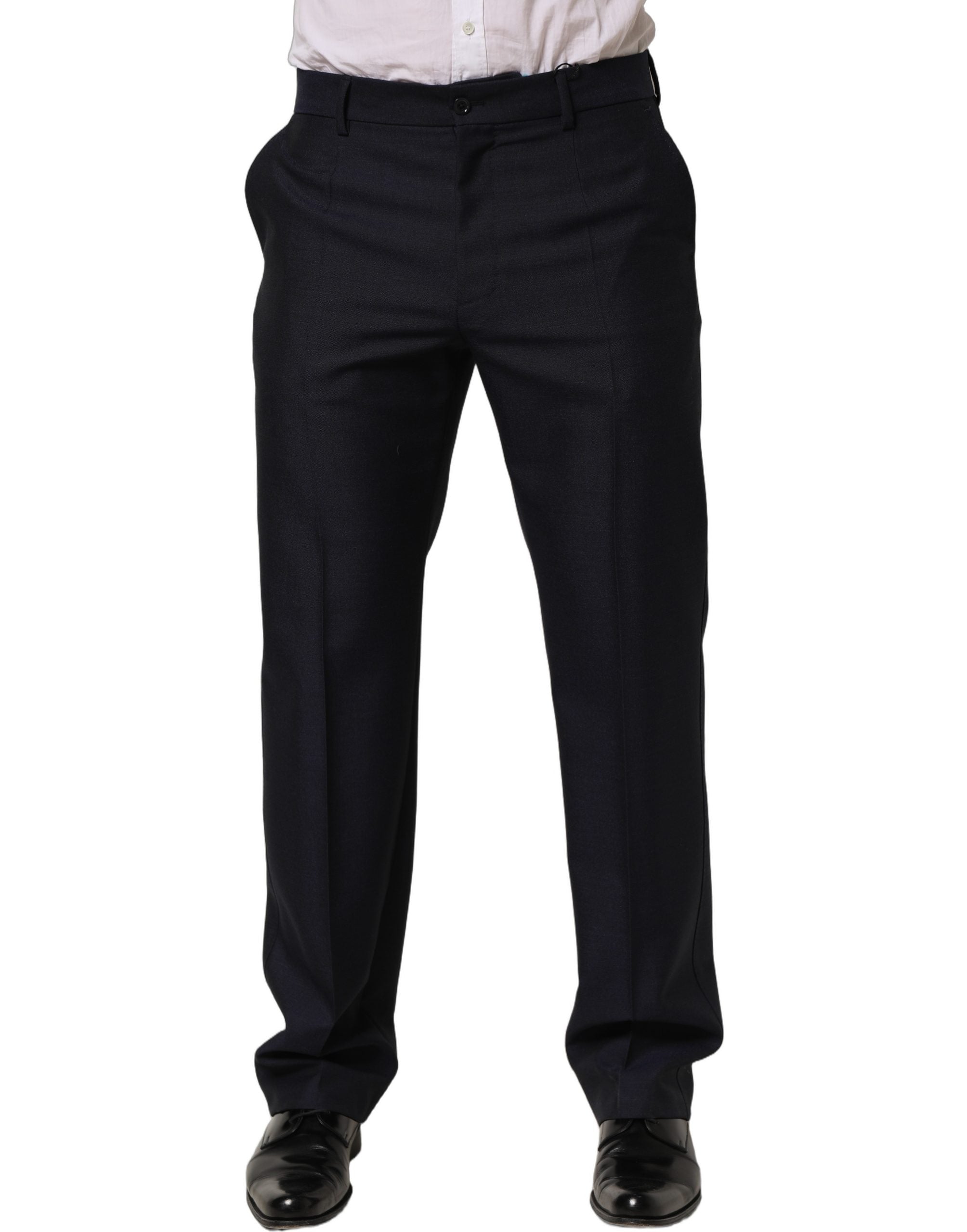 Dolce & Gabbana Schwarze Wollhose mit schmal zulaufendem Bein
