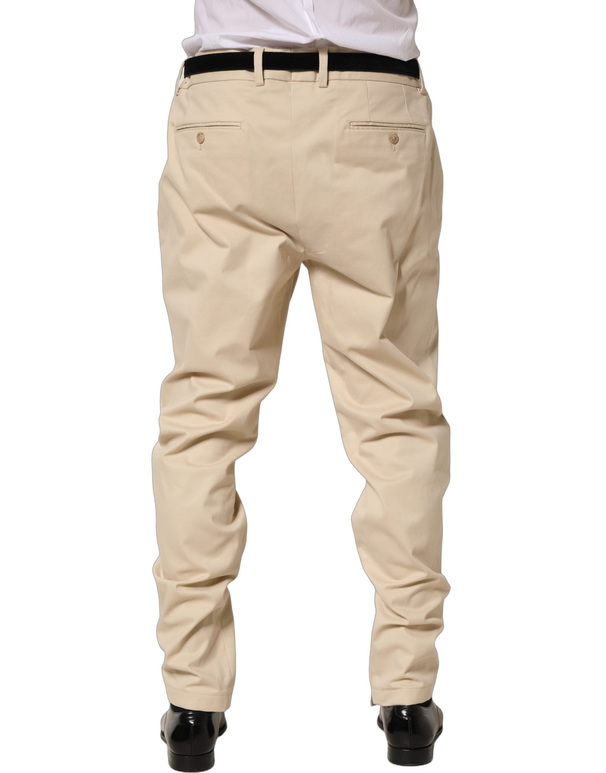 Dolce & Gabbana Beige Re-Editon Mid Waist Tapered Herren Hose