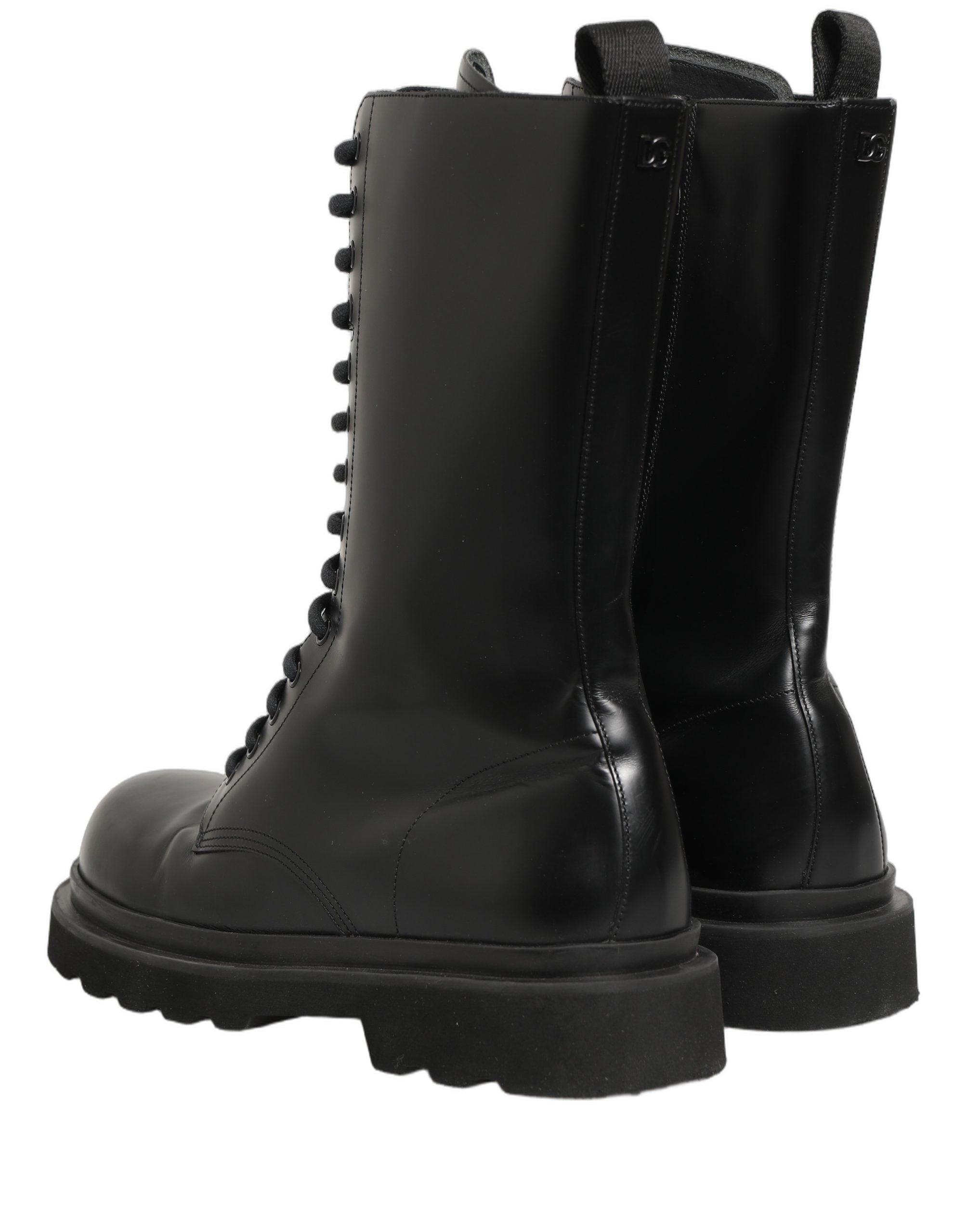 Dolce & Gabbana Schwarze Leder Schnürstiefel für Herren
