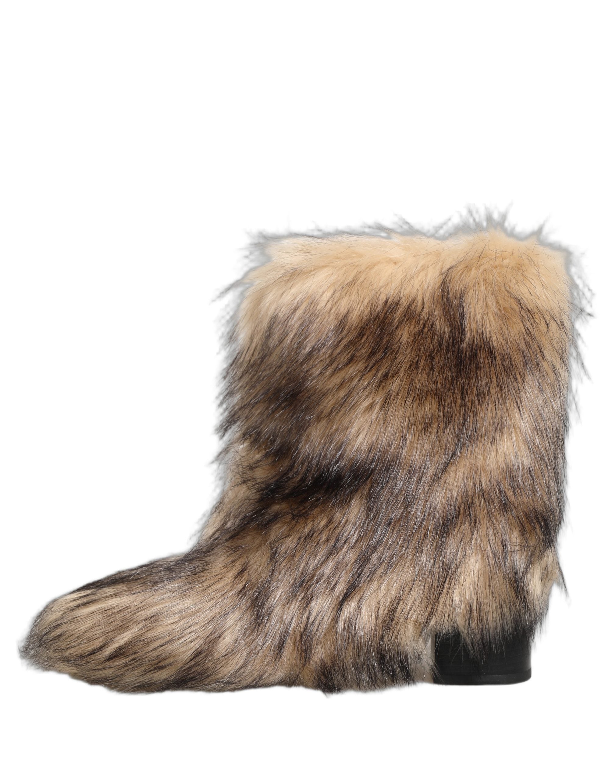 Dolce & Gabbana Braune Herren-Stiefel aus Kunstpelz, mittellang