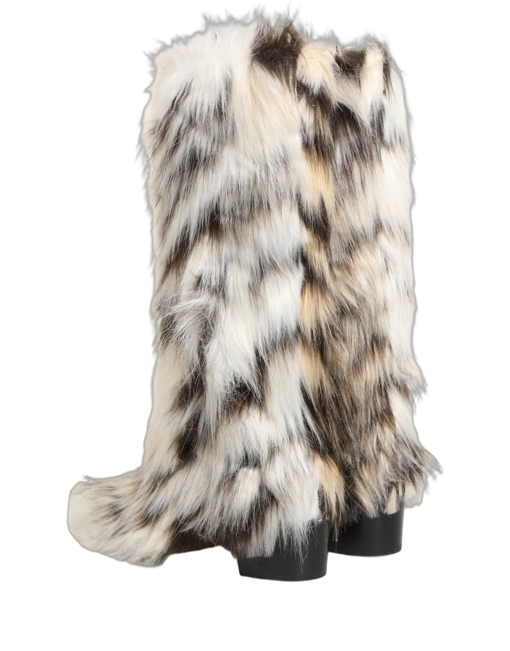 Dolce & Gabbana Stiefel aus Kunstpelz in Multicolor, kniehoch