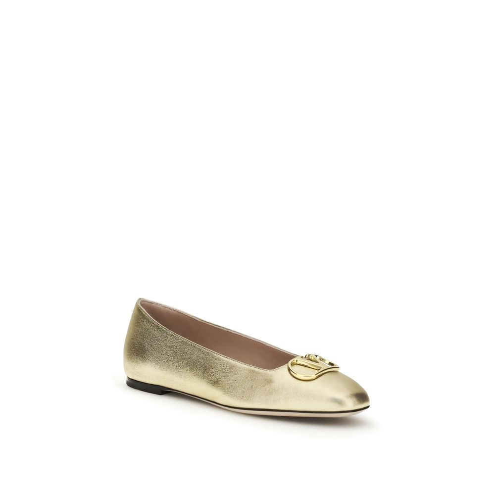 Valentino Garavani Ballerinas aus goldenem Nappa-Leder / Kalbsleder