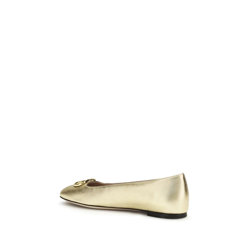 Valentino Garavani Ballerinas aus goldenem Nappa-Leder / Kalbsleder