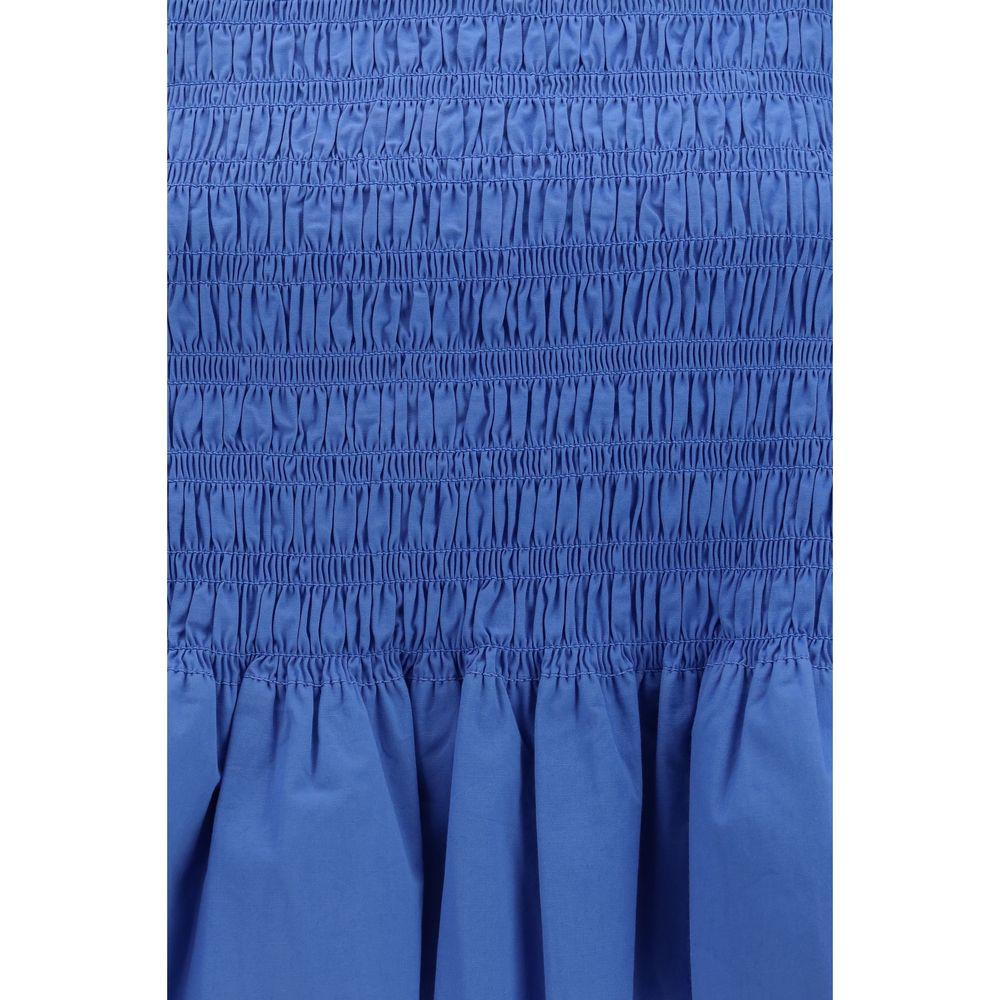 Ganni Blaue Baumwollbluse