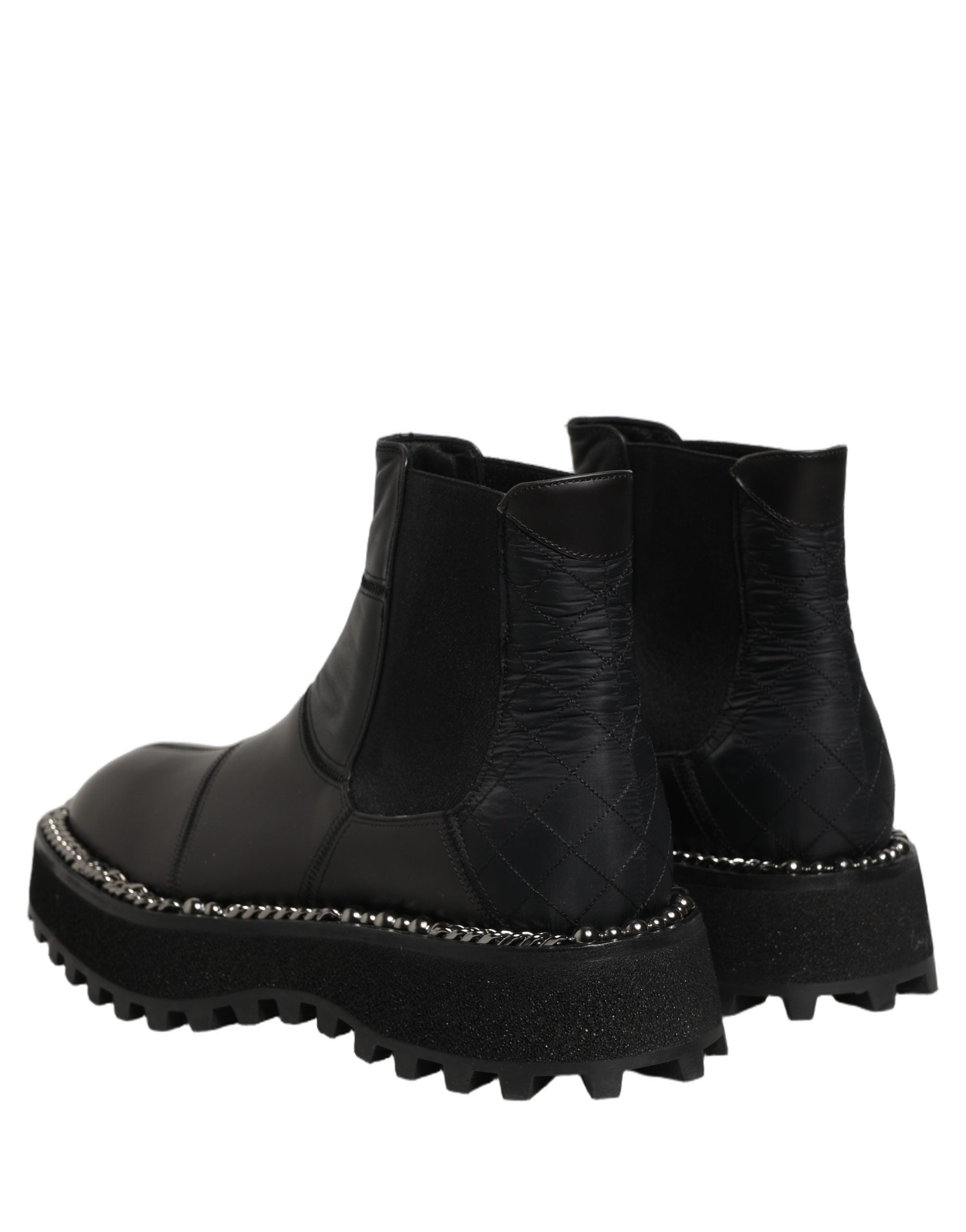 Dolce & Gabbana Schwarze Chelsea Boots aus Leder, Slip-On-Herrenschuhe
