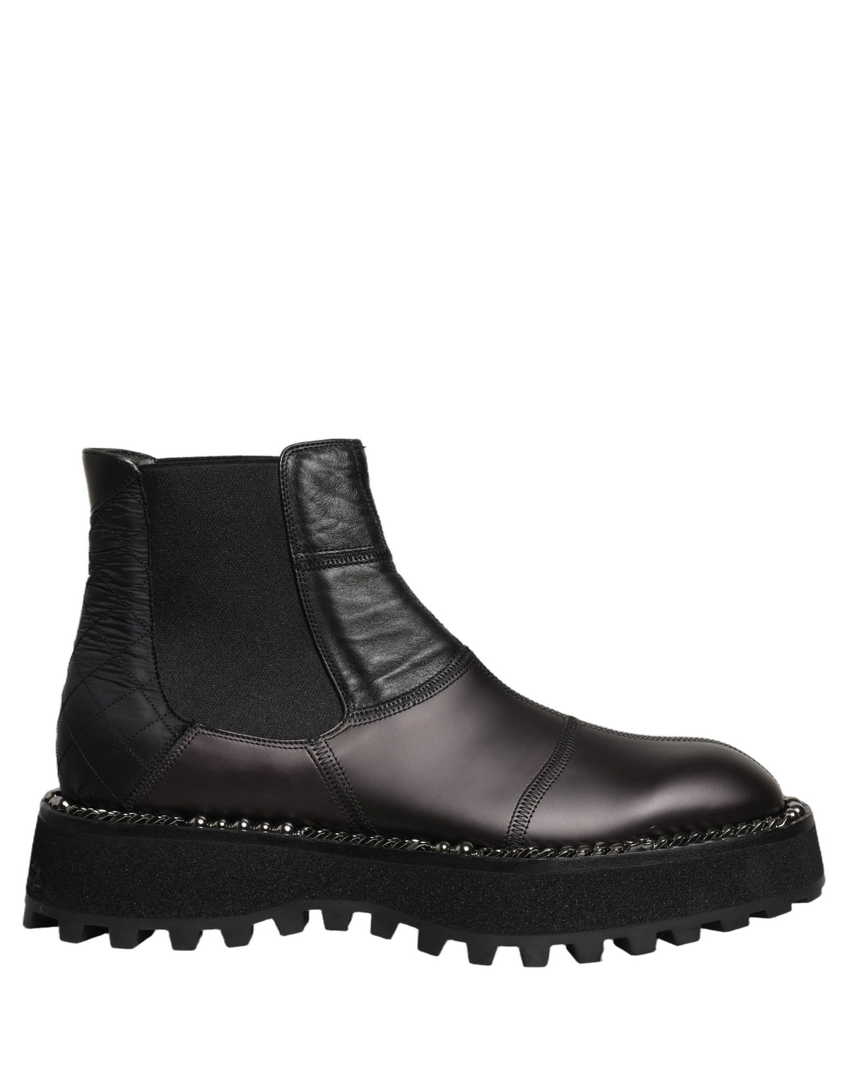 Dolce & Gabbana Schwarze Chelsea Boots aus Leder, Slip-On-Herrenschuhe
