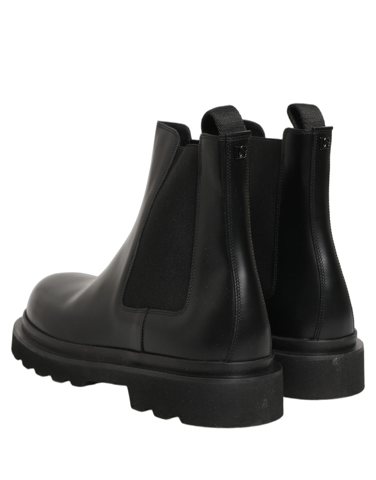 Dolce & Gabbana Schwarze Chelsea Boots aus Leder, Slip-On-Herrenschuhe