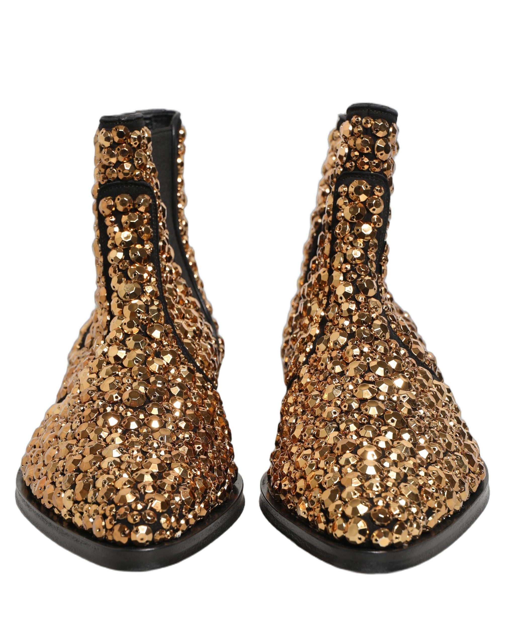 Dolce & Gabbana Chelsea-Ankle Boots mit Goldverzierung