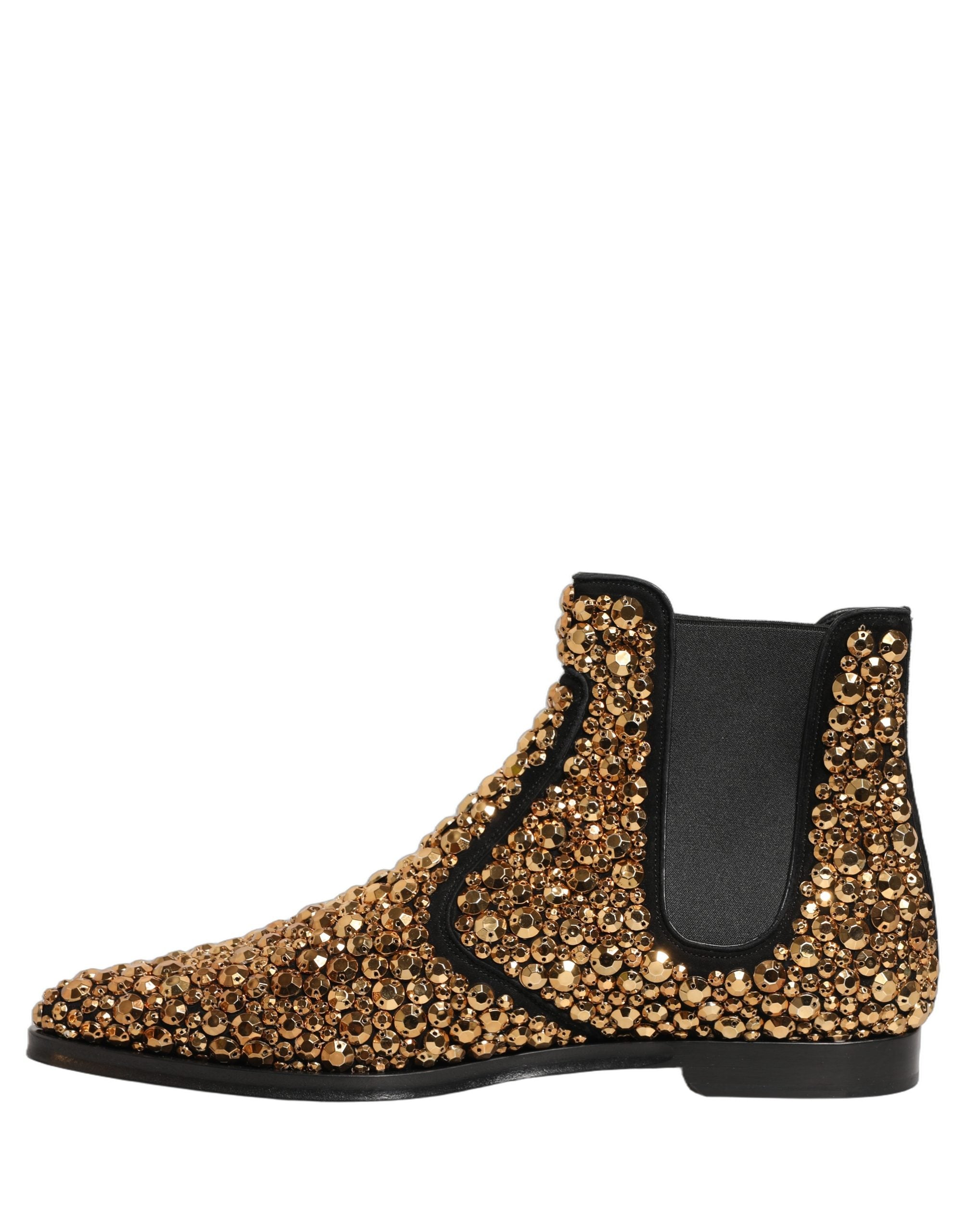 Dolce & Gabbana Chelsea-Ankle Boots mit Goldverzierung