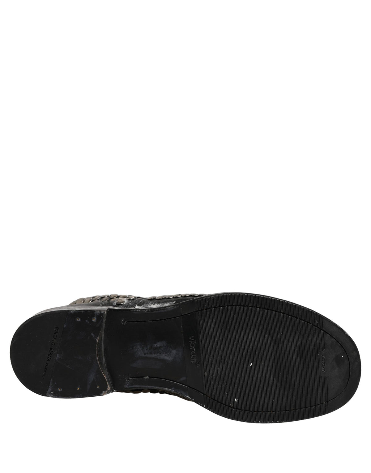 Dolce & Gabbana Schwarze Leder Stiefeletten mit Nieten vom Laufsteg