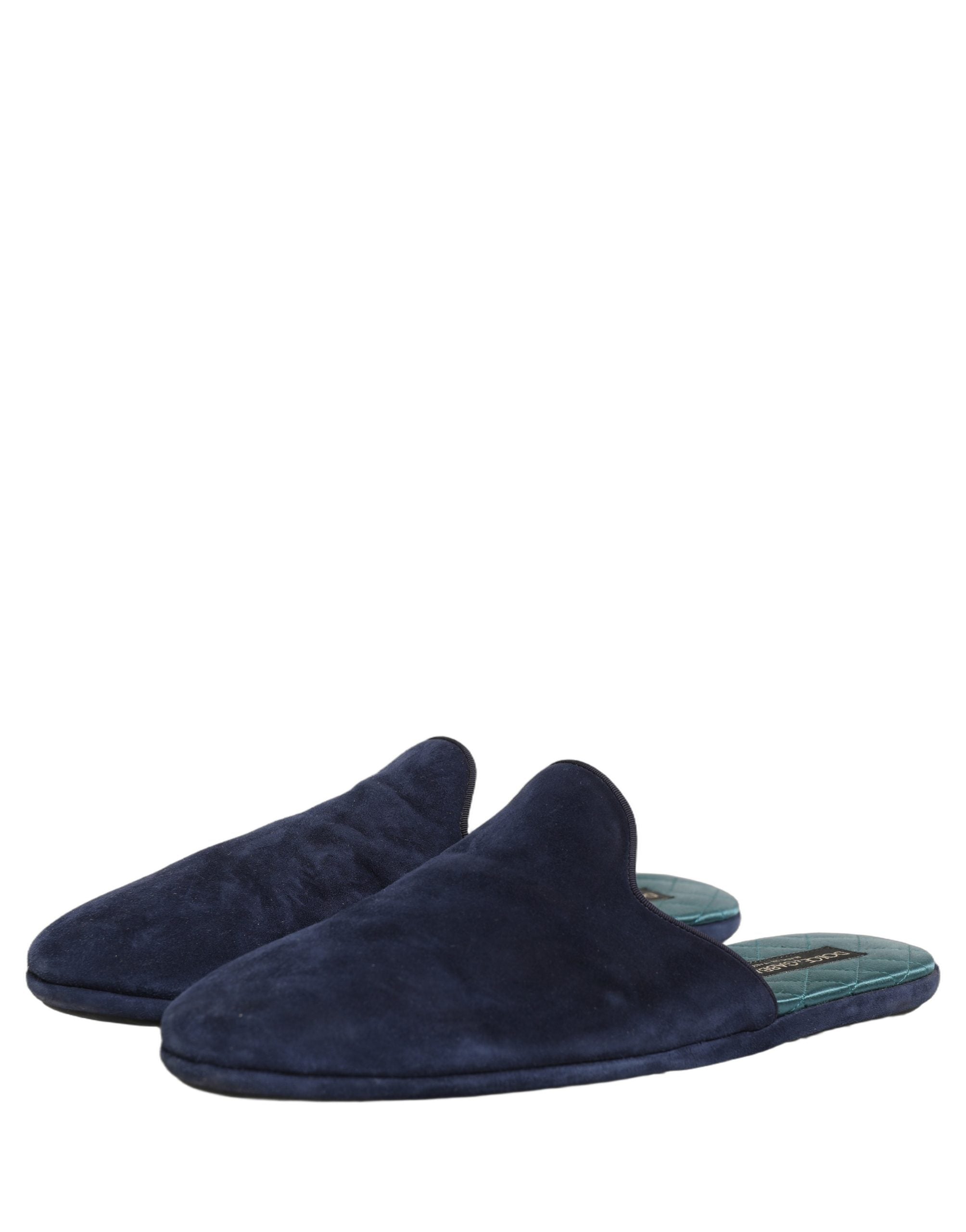 Dolce & Gabbana Blaue Wildleder-Slipper "Slides" für Herren