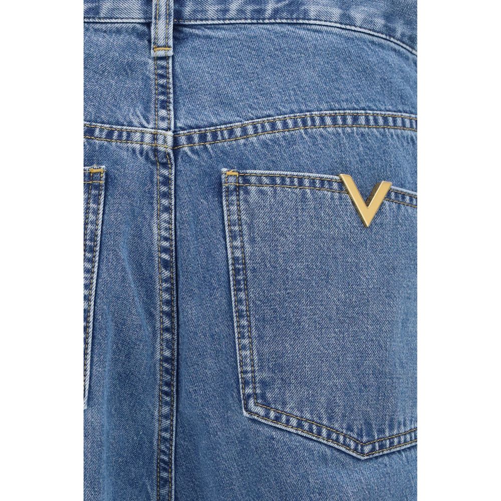 Valentino Garavani Blaue Jeans aus Baumwolle im geraden Schnitt