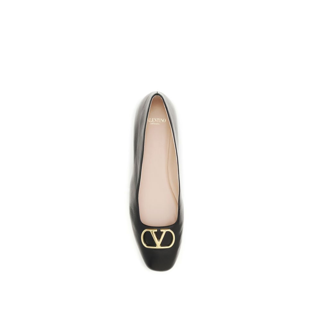 Valentino Garavani Schwarze Ballerinas aus Kalbsleder Bos Taurus