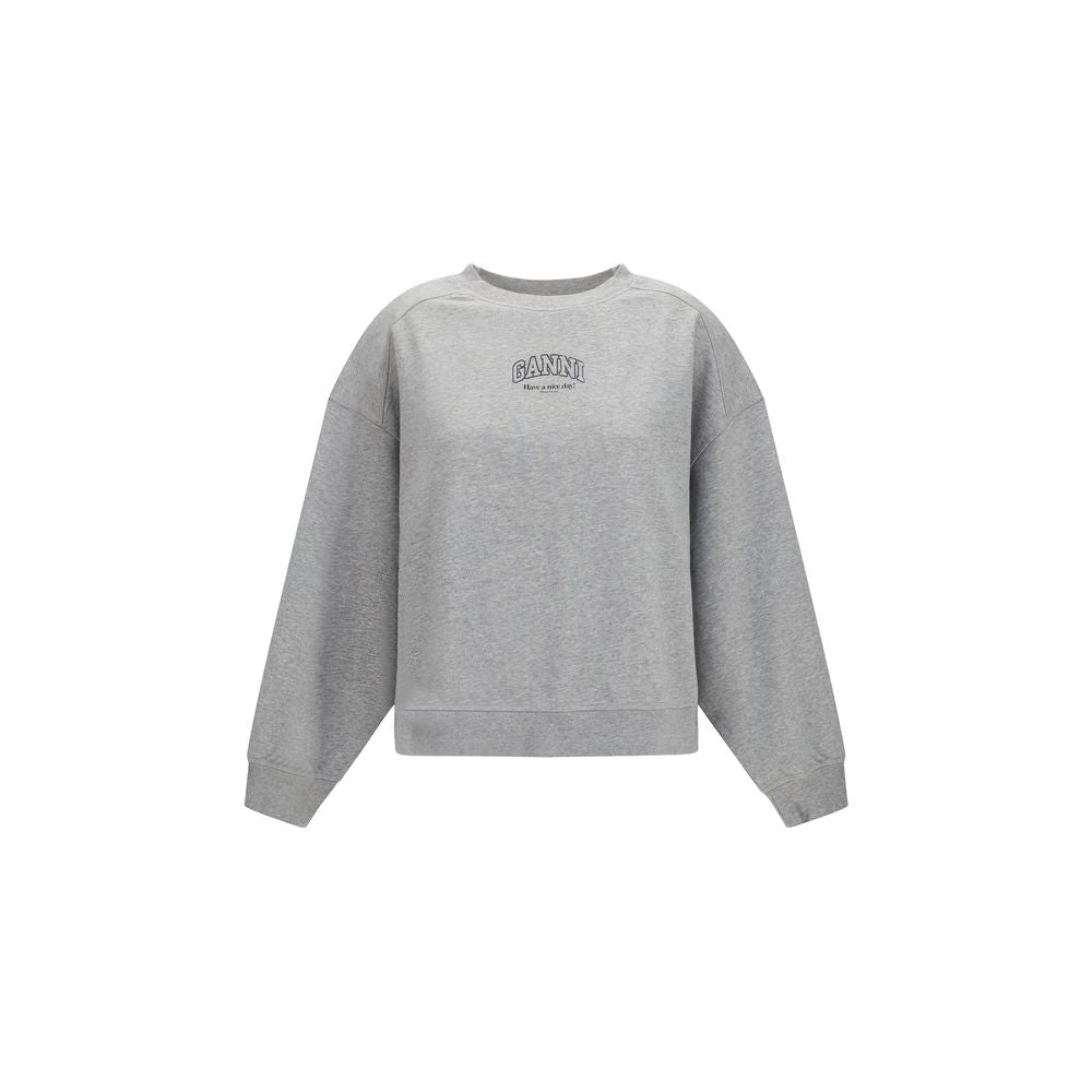Ganni Grauer Baumwollpullover