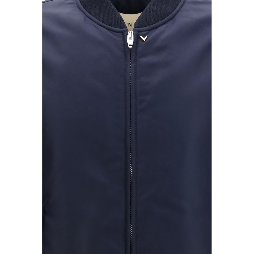 Valentino Garavani Blauer Bomber aus Polyamid