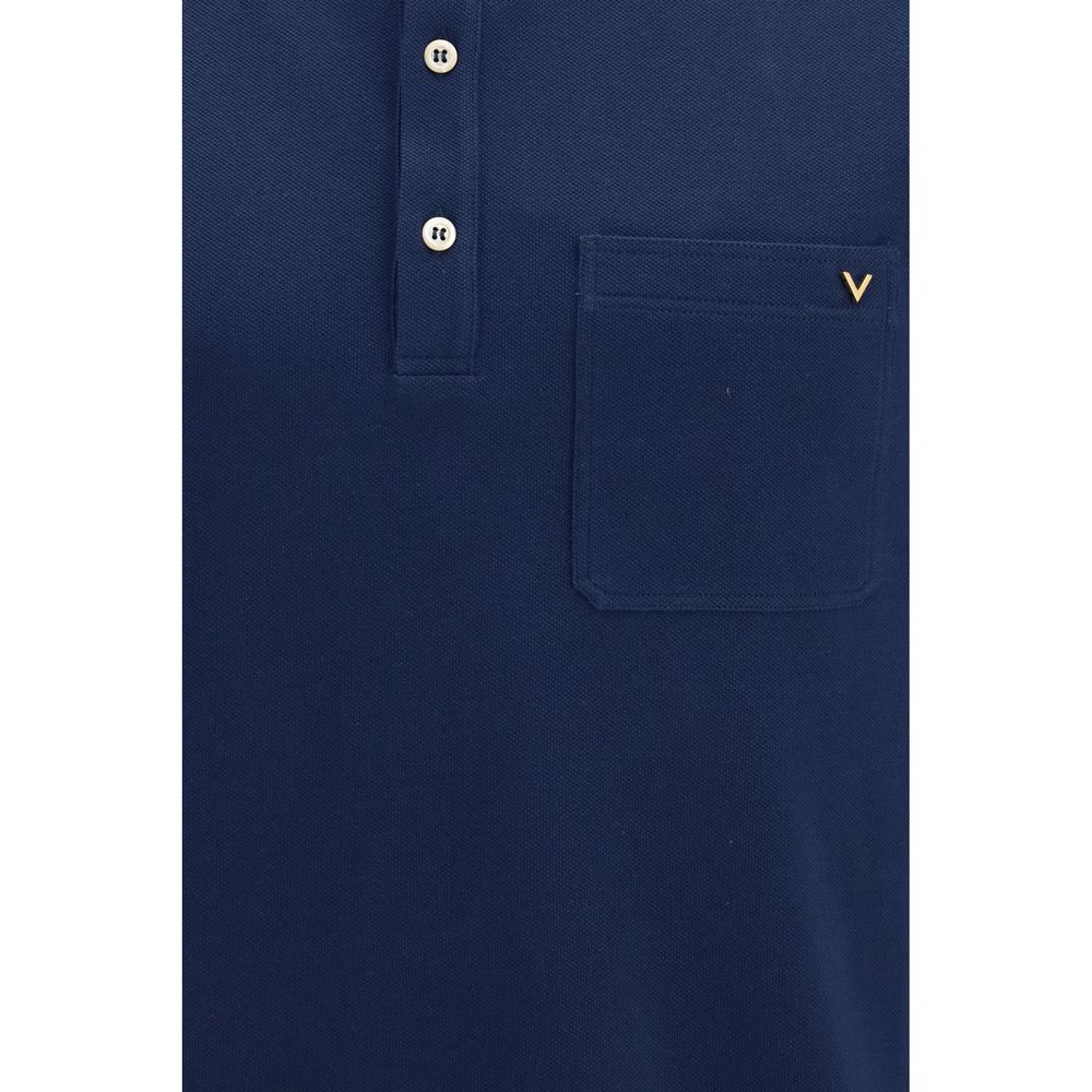 Valentino Garavani Blaues Baumwoll-Polohemd