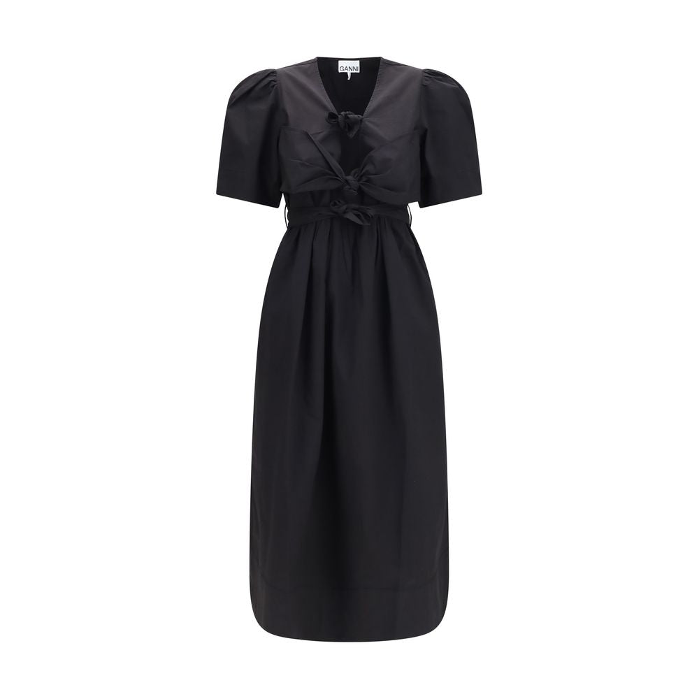 Ganni Schwarzes Baumwoll-Freizeitkleid