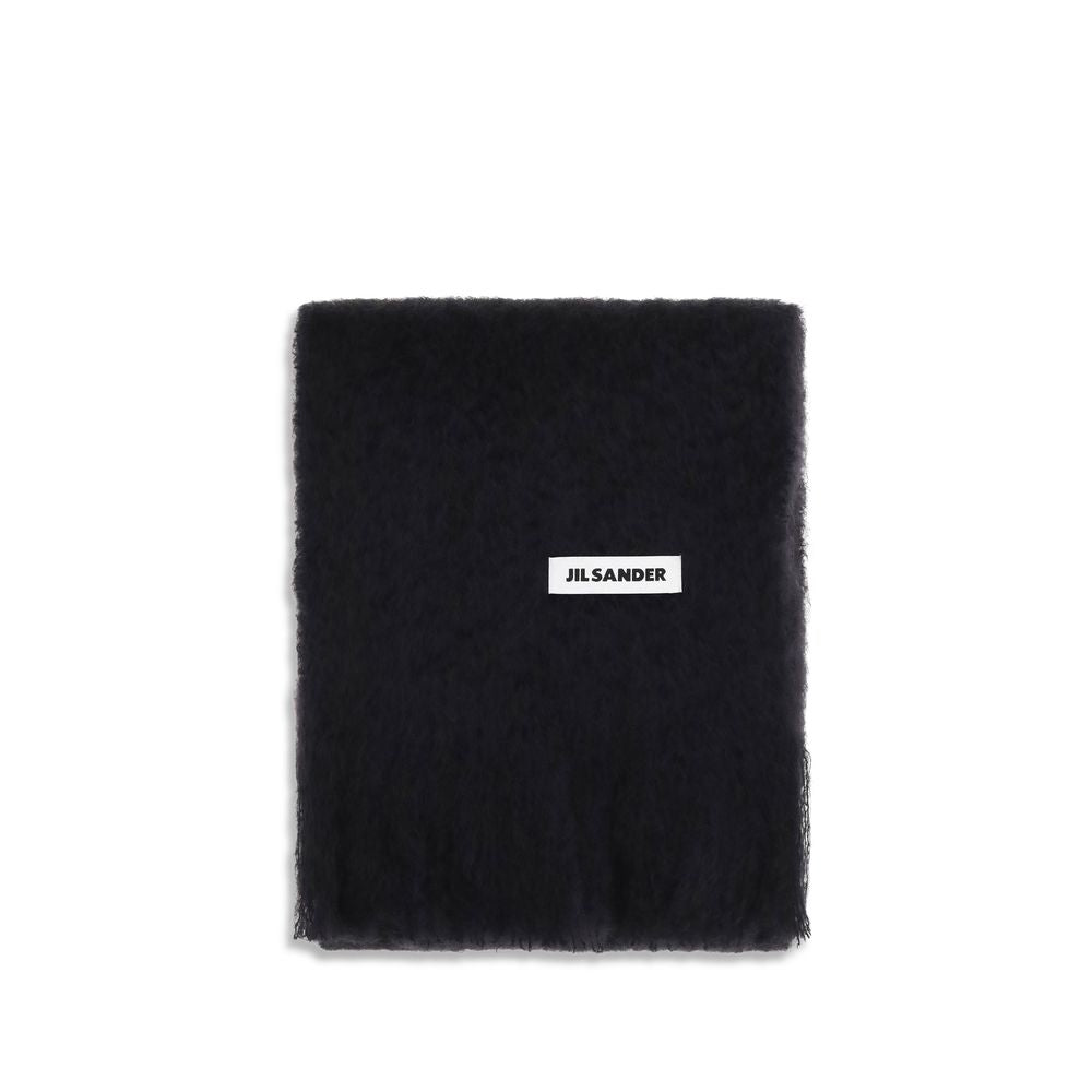 Jil Sander Schal aus schwarzer Wolle Ovis Aries