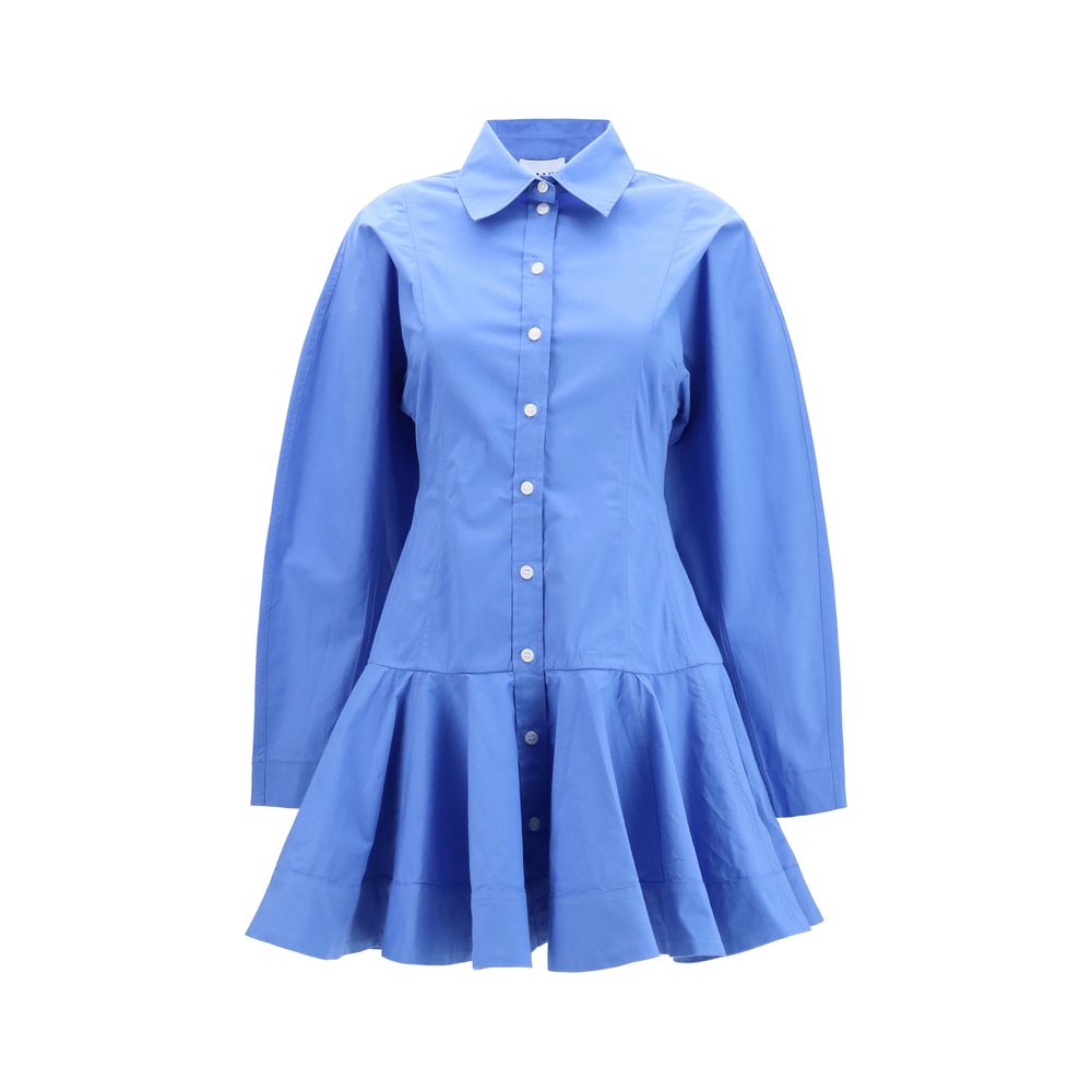 Ganni Blaues Baumwoll-Freizeitkleid