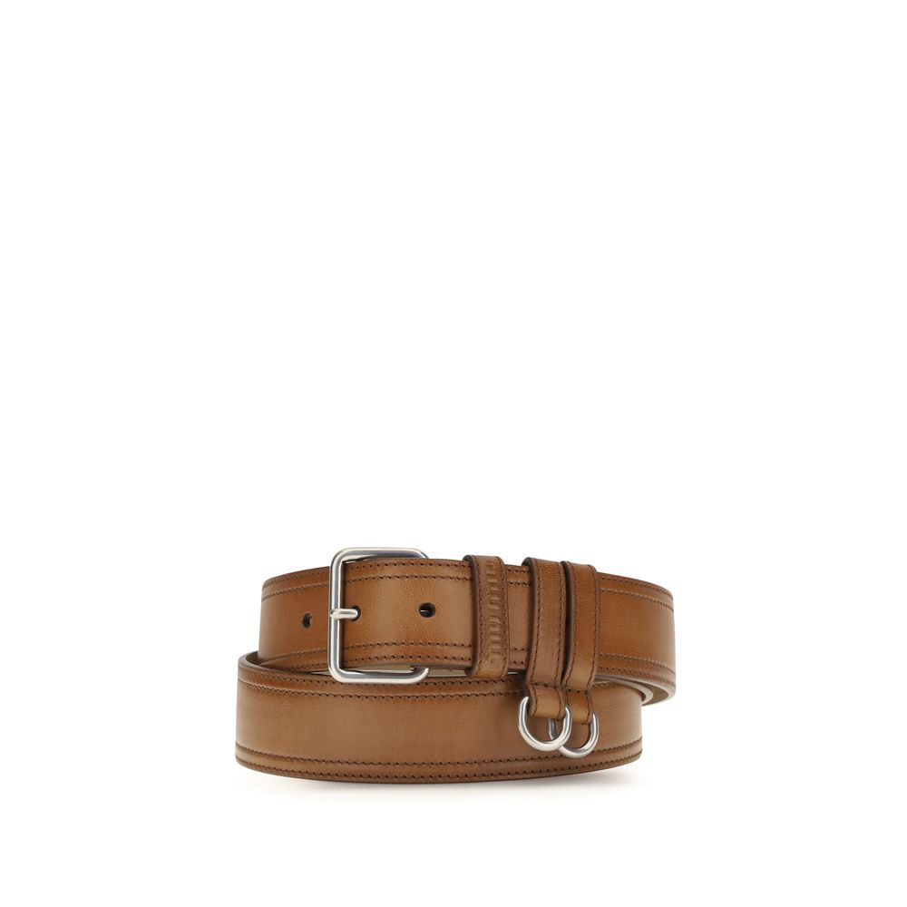 Miu Miu Brauner Kalbsleder Bos Taurus Regular Gürtel