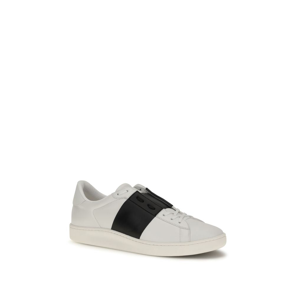 Valentino Garavani Schwarze Bos Taurus Kalbsleder Low-Top-Sneaker