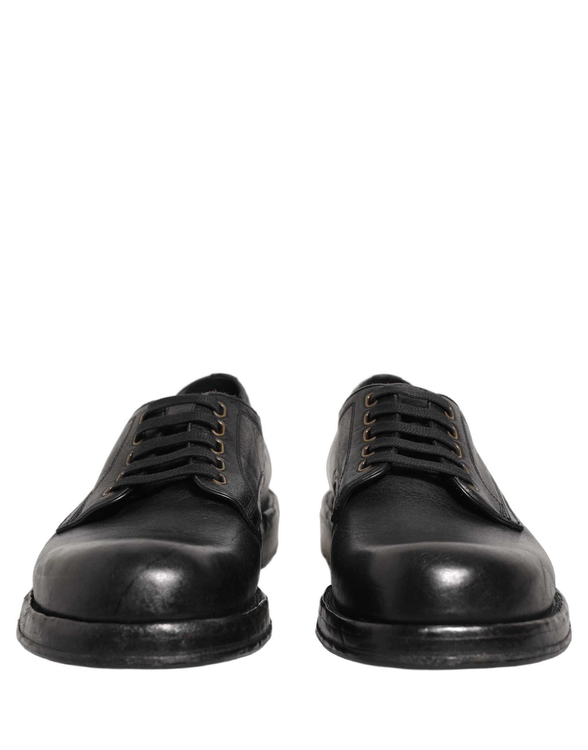 Dolce & Gabbana Schwarze Leder Schnür-Derby-Anzugschuhe für Herren