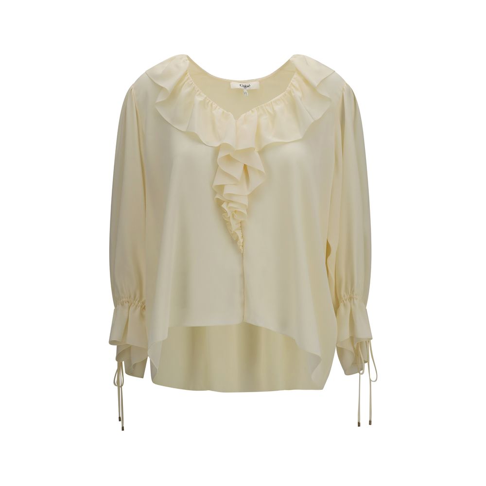 Chloé Beige Seidenbluse