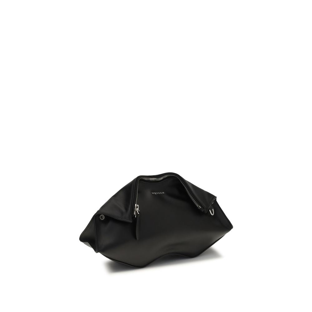 Alexander McQueen Schwarze Bos Taurus Kalbsleder Clutch