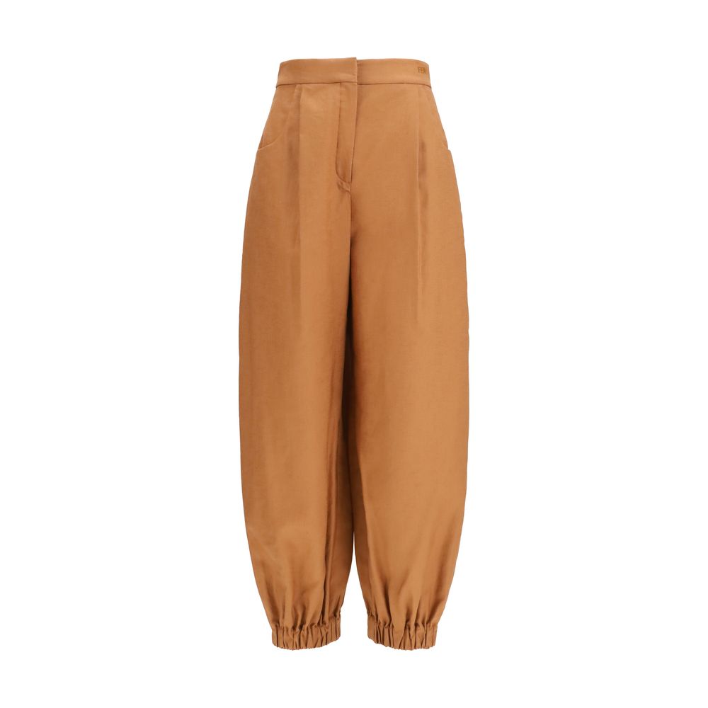 Fendi Braune Leinenhose im Casual-Look