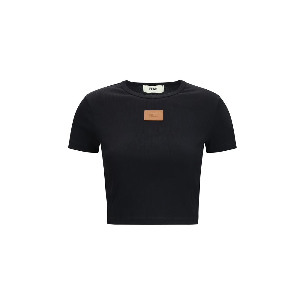 Fendi Schwarzes Baumwoll-T-Shirt