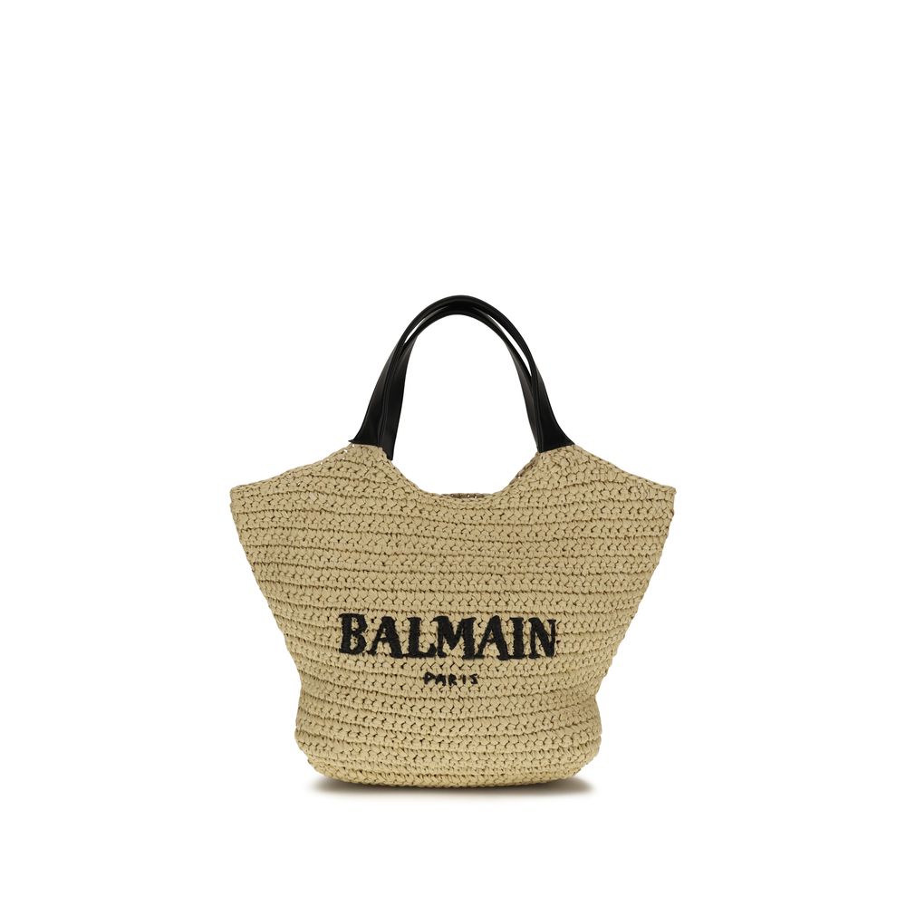 Balmain Schultertasche aus beiger Viskose