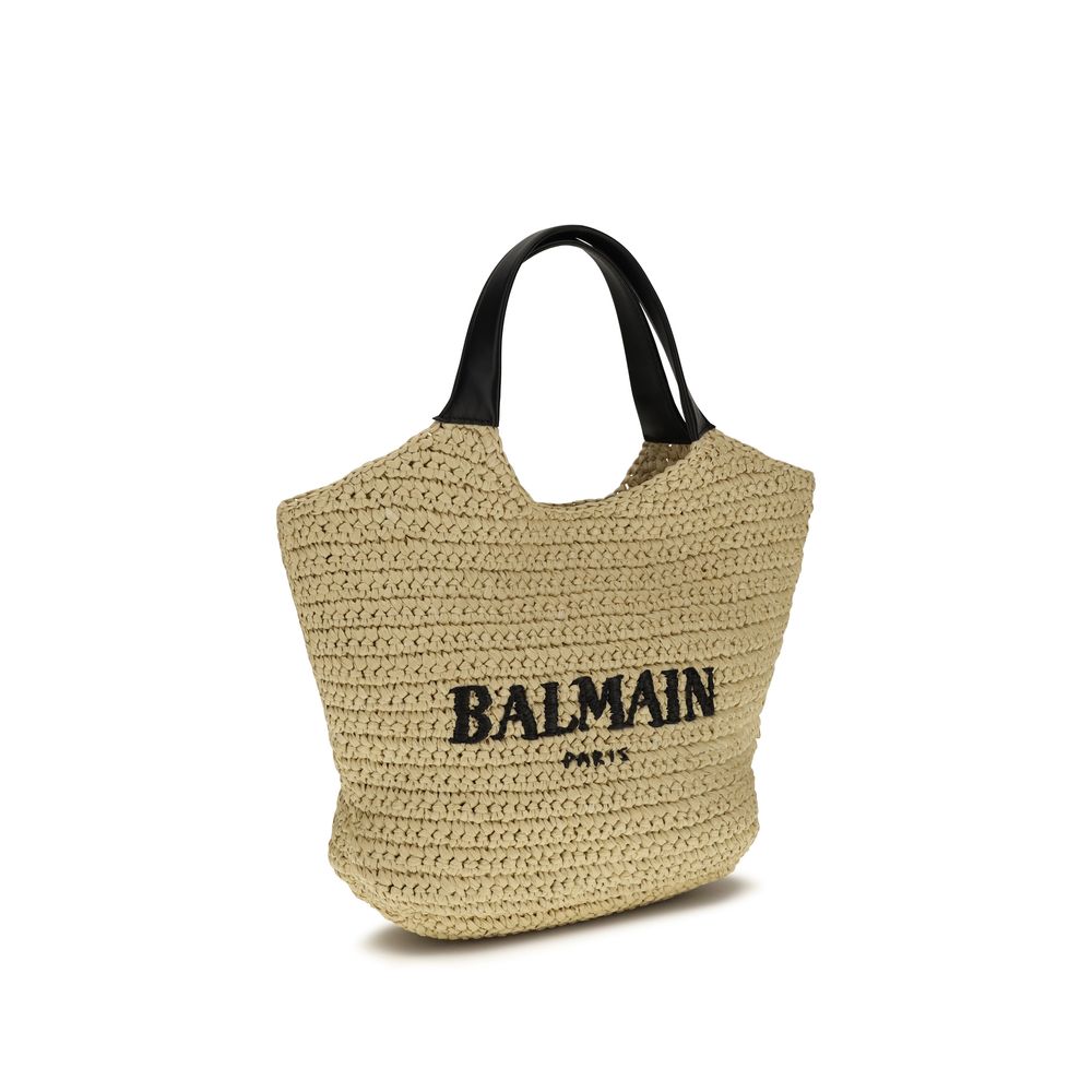 Balmain Schultertasche aus beiger Viskose