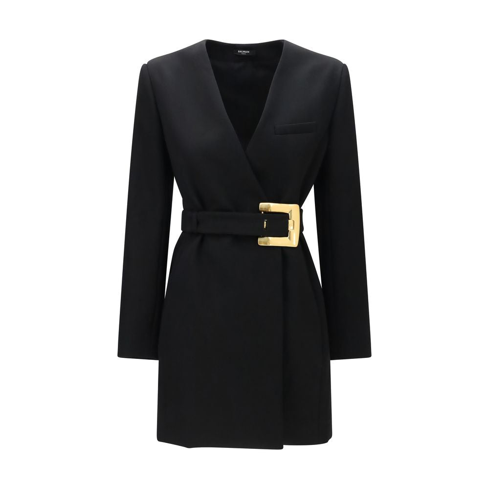Balmain Schwarzer Oves Aries Wollblazer