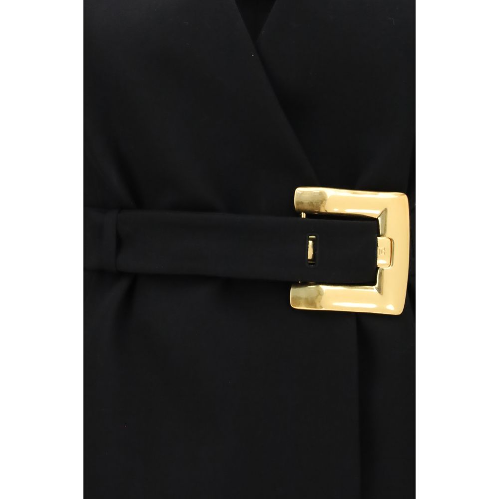 Balmain Schwarzer Oves Aries Wollblazer
