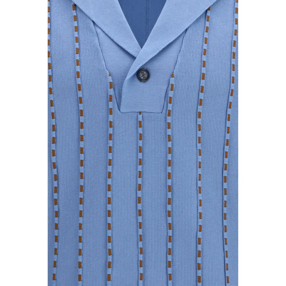 Fendi Blaues Baumwoll-Polohemd