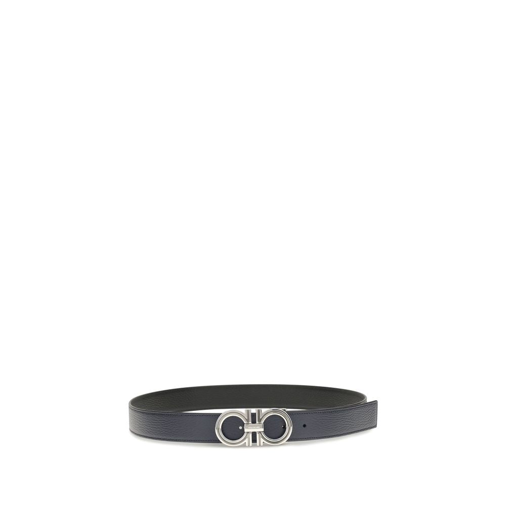 Ferragamo Blauer Kalbsleder Bos Taurus Regular Gürtel