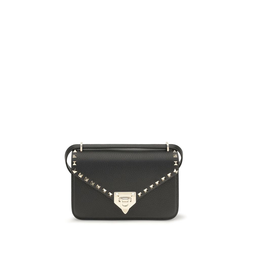 Valentino Garavani Schwarze Bos Taurus Kalbsleder Schultertasche